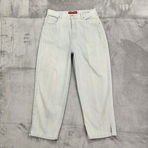 Vintage Gloria Vanderbilt Jeans‎ Womens 10 Blue High Rise Striped Capri Stretch